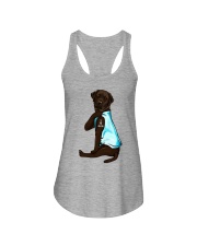 Chocolate Labrador I Love Mom Tattoo Ladies Flowy Tank thumbnail