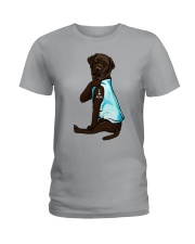 Chocolate Labrador I Love Mom Tattoo Ladies T-Shirt thumbnail