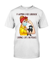 Labrador Balck Living Life In Peace Classic T-Shirt front
