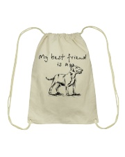 My Best Friend Is A Bull Terrier Drawstring Bag thumbnail
