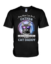 Cat Any Man Can Be A Father V-Neck T-Shirt thumbnail