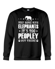 Stay Home With Elephants Crewneck Sweatshirt thumbnail
