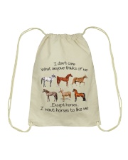 I DONT CARE Drawstring Bag tile