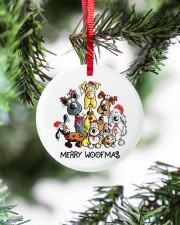 Dog Merry Woofmas Circle ornament - single (porcelain) aos-circle-ornament-single-porcelain-lifestyles-07