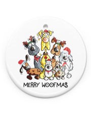 Dog Merry Woofmas Circle ornament - single (porcelain) front