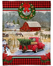 HORSE CHRISTMAS BLANKET Large Fleece Blanket - 60" x 80" front