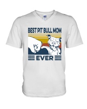 Best Pitbull Mom V-Neck T-Shirt tile