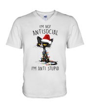 I AM NOT ANTISOCIAL V-Neck T-Shirt tile