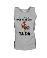 Chicken After God Made Me He Said Ta Da Unisex Tank tile