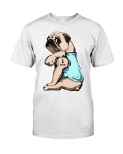 Pug I Love Mom Classic T-Shirt front