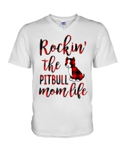 PITBULL ROCKIN MOM LIFE V-Neck T-Shirt tile