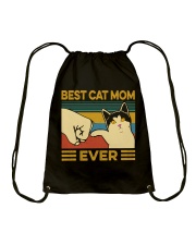 Best Cat Mom Vintage Drawstring Bag tile