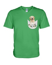 Golden Retriever Inside Pocket V-Neck T-Shirt thumbnail