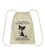 COFFEE SPELLED BACKWARDS Drawstring Bag tile