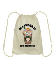 All I Need Is Cats And Coffee Drawstring Bag thumbnail