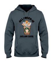 All I Need Is Cats And Coffee Hooded Sweatshirt thumbnail