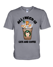 All I Need Is Cats And Coffee V-Neck T-Shirt thumbnail