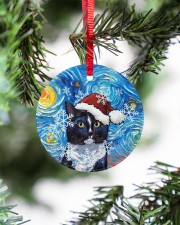 Cat Tuxedo Cat Art Starry Night Circle ornament - single (porcelain) aos-circle-ornament-single-porcelain-lifestyles-07