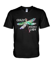 Dragonfly Lady - Crazy V-Neck T-Shirt thumbnail