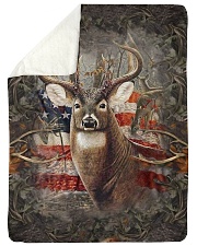 Deer Flag Large Sherpa Fleece Blanket - 60" x 80" thumbnail