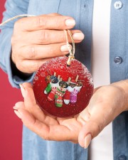 Dachshund Christmas Shocks Circle ornament - single (porcelain) aos-circle-ornament-single-porcelain-lifestyles-01