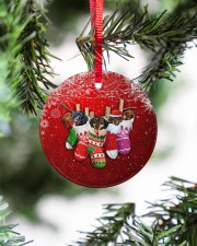 Dachshund Christmas Shocks Circle ornament - single (porcelain) aos-circle-ornament-single-porcelain-lifestyles-07