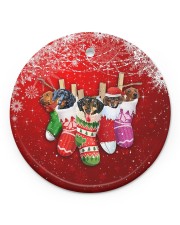 Dachshund Christmas Shocks Circle ornament - single (porcelain) front