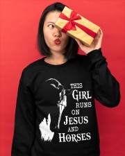 HORSE THIS GIRL RUNS ON JESUS AND HORSES Crewneck Sweatshirt apparel-crewneck-sweatshirt-lifestyle-front-17