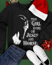 HORSE THIS GIRL RUNS ON JESUS AND HORSES Crewneck Sweatshirt apparel-crewneck-sweatshirt-lifestyle-front-21