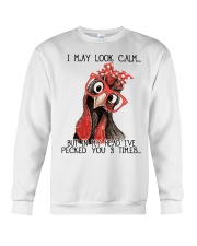 Chicken I May Look Calm Crewneck Sweatshirt tile