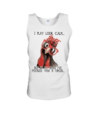 Chicken I May Look Calm Unisex Tank tile