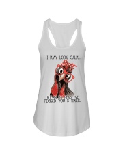 Chicken I May Look Calm Ladies Flowy Tank tile