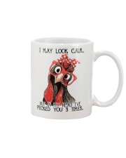 Chicken I May Look Calm Mug tile