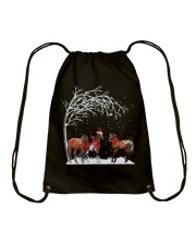 HORSE CHRISTMAS SNOW Drawstring Bag tile