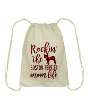 BOSTON TERRIER ROCKIN MOM LIFE Drawstring Bag tile