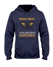 Cat Walk Away and Dislike for Stupid People Hooded Sweatshirt thumbnail