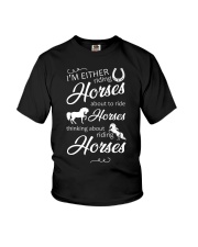 I'm Either Riding Horses Youth T-Shirt thumbnail