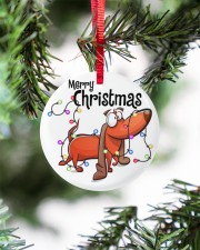 Dachshund Merry Christmas Circle ornament - single (porcelain) aos-circle-ornament-single-porcelain-lifestyles-07
