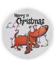 Dachshund Merry Christmas Circle ornament - single (wood) thumbnail