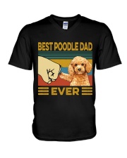 Best Poodle Dad Vintage V-Neck T-Shirt tile