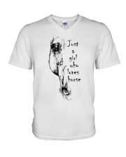 JUST A GIRL WHO LOVES HORSE V-Neck T-Shirt tile