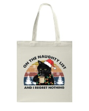 CAT ON THE NAUGHTY LIST Tote Bag tile