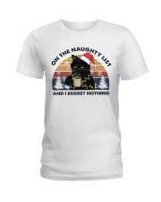 CAT ON THE NAUGHTY LIST Ladies T-Shirt tile