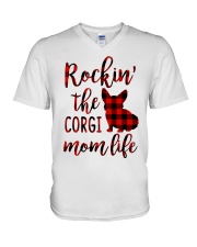 CORGI ROCKIN MOM LIFE V-Neck T-Shirt tile