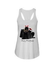 Merry Fluffmas Fluffy Cat Family Ladies Flowy Tank tile