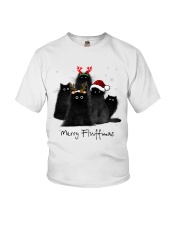 Merry Fluffmas Fluffy Cat Family Youth T-Shirt tile