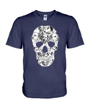 Dalmatian Skull V-Neck T-Shirt thumbnail
