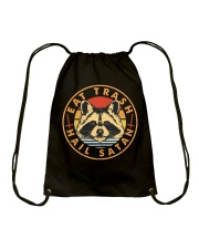 Raccoon Eat Trash Hail Satan Drawstring Bag thumbnail