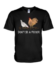 Chicken Don't Be A Pecker V-Neck T-Shirt thumbnail