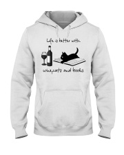 LIFE IS BETTER WITH WINE CATS AND BOOKS Hooded Sweatshirt tile
